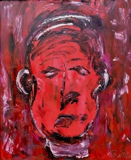 MANN IN ROT60 x 50 / lfarben